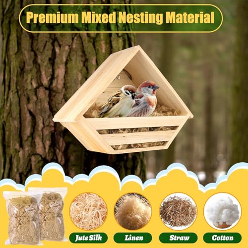 Image of Cedar Dove Nesting Box Mourning Dove Nesting Box Bird Nesting Material Wooden Birdhouse Shelter for Bird Pigeon Nesting Roosting Platform Birdhouse Outdoors Garden Decoration