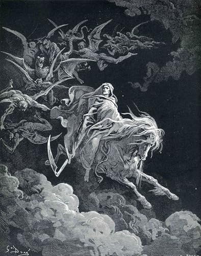 Tableaux toile la vision de la mort Gustave Doré pour déco salon et bureau