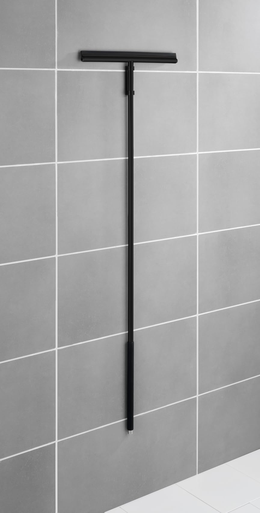WENKO Bodenwischer Mod. Rosole, extra langer Stiel mit rutschfestem Griff, Duschabzieher mit Silikon-Lippe, aus Edelstahl (rostfrei), 40 x 133 x 3 cm