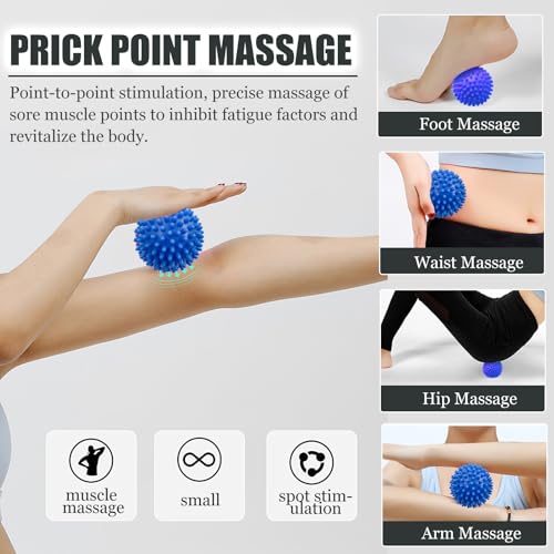 4 Stück Faszienball Set, Blackroll Ball, Faszienrolle Klein,Massagebälle Igelball Fußmassage und Duoball Massageball für Wirbelsäule Rücken Nacken Fuß,Faszientraining DurchfüHren, Schmerzen Lindern
