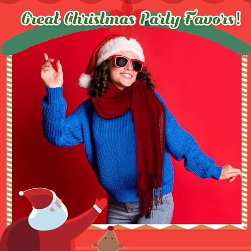 Shinymoon 16 Sets Christmas Scarf Bulk Pashmina Shawls and Wraps Women Cashmere Christmas Favors4