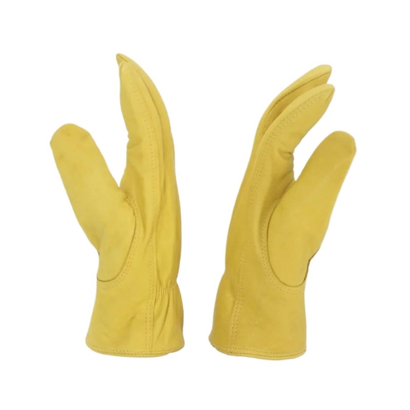 Generico Guanti da lavoro in pelle di pecora, guida giardino trasporto | 1 paio di guanti in pelle con polso elastico, rinforzo su palmo e giunture delle dita, S M L XL