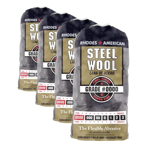 Image of Homax 10120000 Steel Wool, Grade #0000, Rhodes American, Final Finish, 12 pad (Pack of 4)