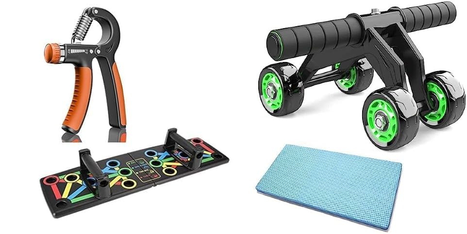 AEREX� Professional Push Up Board for Men & Women with Adjustable Hand Grip Strengthener Professional 4 Wheel Ab Roller Home Gym Indoor Ab Wheel for Abs (B0CSW8YLHN) Amazon Price History, Amazon Price Tracker