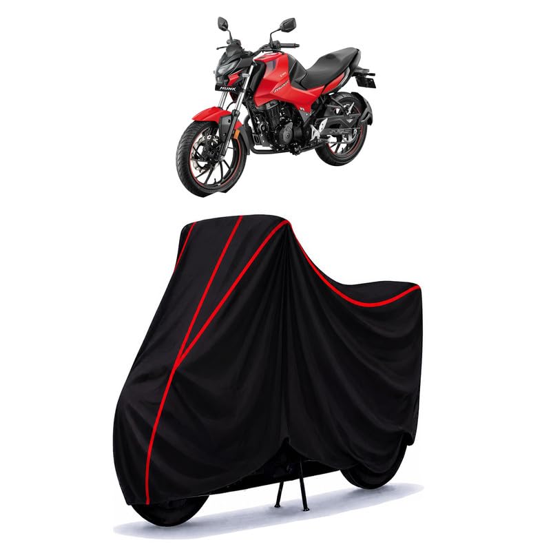 Image of Hero Hunk 160 Water Resistant Bike Cover for All Motorcycles & Rain | Heavy Duty Taffeta Fabric | UV Protection, Dustproof, Scratchproof | All Weather Two Wheeler Body Cover with Elastic Bottom