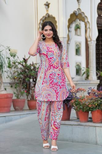 Image of Pistaa's Women Pure Cotton Floral Printed Straight Rounded Hem Co-ord Set