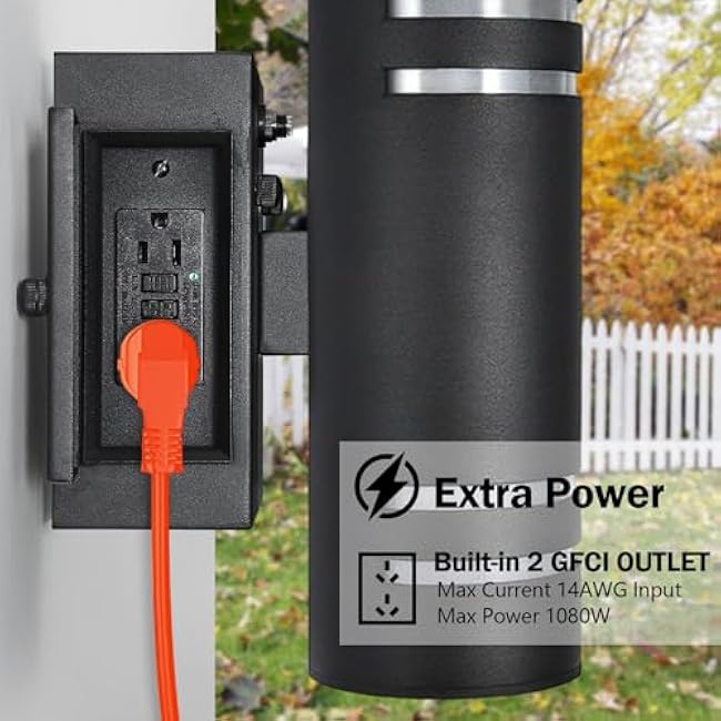 SHIMR Outdoor Wall Lights Up and Down Lights Black Exterior Light Fixture Wall Mount