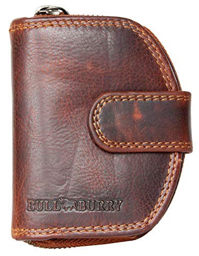 Bull Burry Brown Small RFID Wallet Whole Made of a Strong Genuine Cowhide