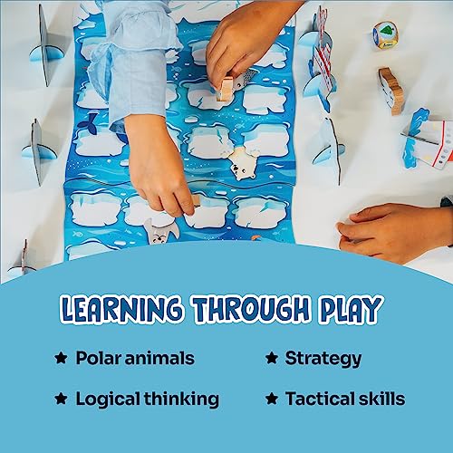 Adventerra Games - Polar Adventure Disappearing Ice - Educational Board Games For Kids Ages 4-8 - Board Games For Boys And Girls - Learning Resources For Kids Ages 4 And Up - Kids Games Ages 4-8 #TOP3