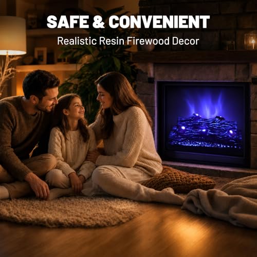 Image of Electric Fireplace Logs Realistic Flame Effect Embedded Fireplace Flame Block 21.46 * 9.45 * 8.27 in USB Remotecontrol Fireplace Placement Not Emitting Heat