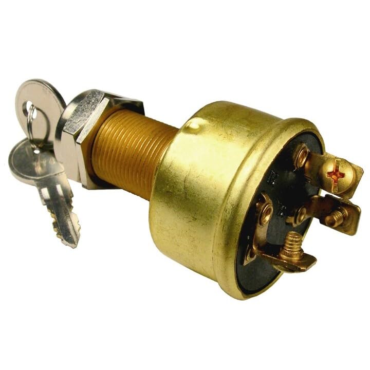 Pico 5529PT 12 Volt 15 Amp Brass Heavy Duty Ignition Starter Switch 3-Position