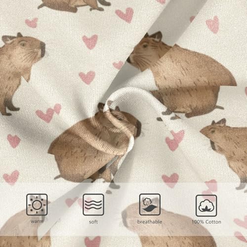 Boys' Exclusive Briefs Toddler Underwear 95% Combed Cotton Boxerbriefs 2T Capybara and Heart Pattern 73