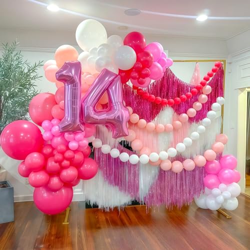 Image of Pastel Pink Linking Balloons, 60PCS 6 Inch Small Baby Pink Link Balloons for Making Balloon Wall Heart Arch, Quick Linked Balloon for Girls Wedding Birthday Baby Shower Valentine's Party Decorations