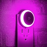 myCozyLite LED Night Light, Plug-in Color Nightlight, Round Pink Night Light, Dusk to Dawn Sensor, Energy Saving, 2 Pack