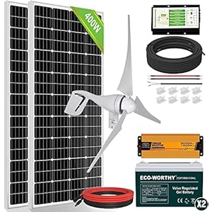 ECO-WORTHY 800W Solar Wind Power Kit: 1x 400W Wind...