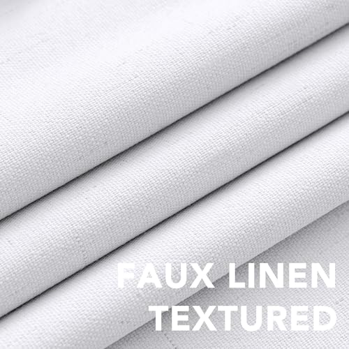 Image of H.VERSAILTEX Primitive Linen Curtains 100% Blackout Curtain Drapes Burlap Curtains with White Thermal Insulated Liner, Grommet Top Drapes Living Room /Bedroom (2 Panels, 42 x 54 Inch, Bright White)