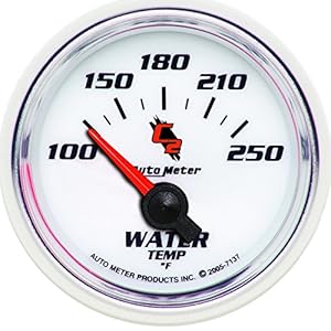 Auto Meter 7137 C2 2-1/16″ 100-250 F Short Sweep Electric Water Temperature Gauge