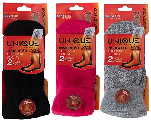 Set of 3 Kids Ski Socks – Heated Winter Thermal Socks Cold Weather