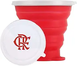 Kit com 4 Copos Retráteis de Silicone do Flamengo 270ml