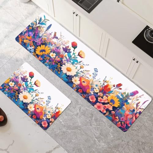 Tapis de cuisine antidérapant lavable grand format 120x360cm Daisy - 2