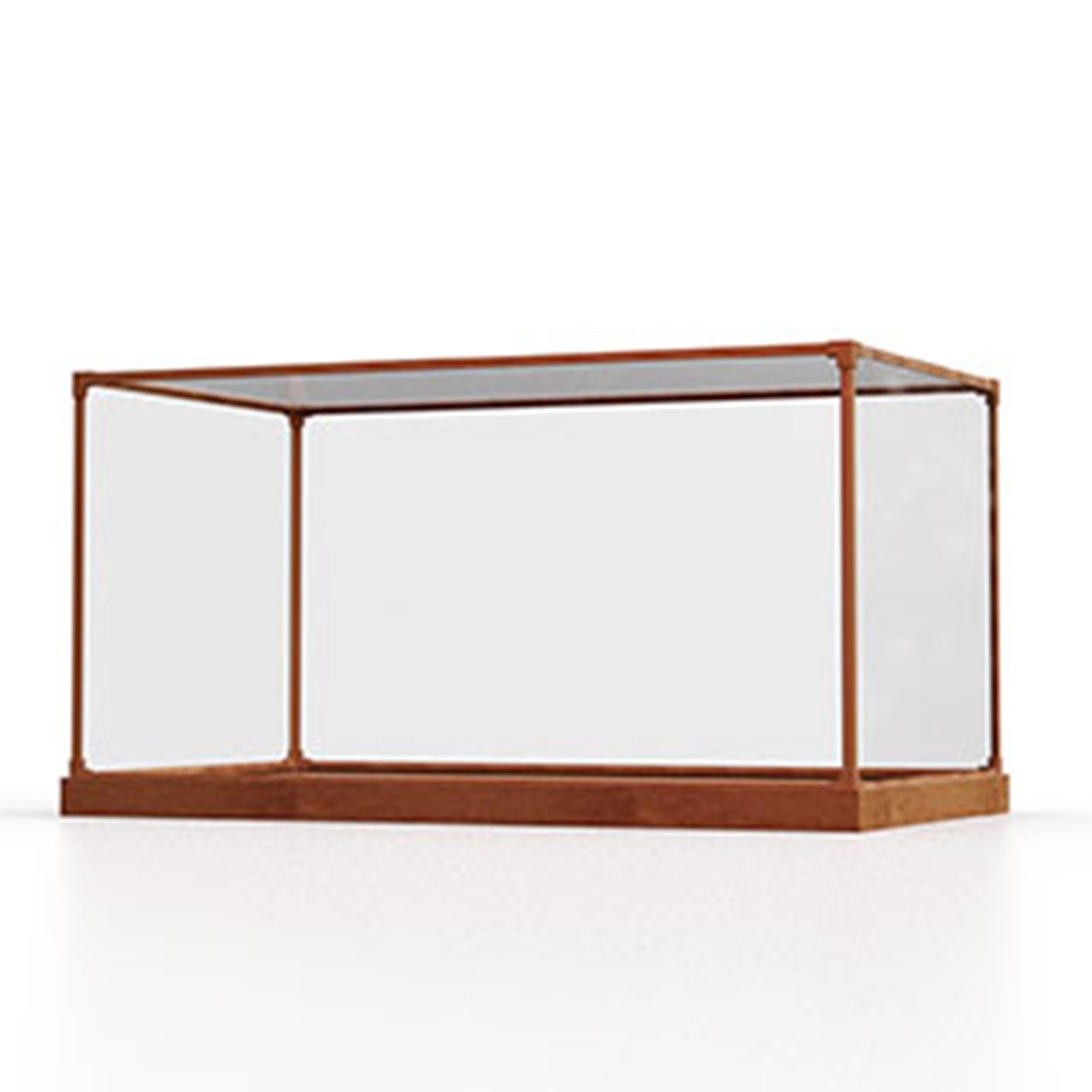 Teca Plexiglass Vetrina in Acrilico con Struttura in Alluminio, Contenitori Trasparenti e Robusti per Modelli/Bambole, Scatola da Banco Antipolvere con Base in Legno(L15xW25xH15cm/6x10x6)