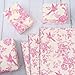 Whaline 60 Sheets Pink Floral Tissue Paper Rose Flower Bird Decorative Wrapping Paper Chinoiserie Art Paper for Birthday Baby Shower Party DIY Crafts, 14 x 20 Inch