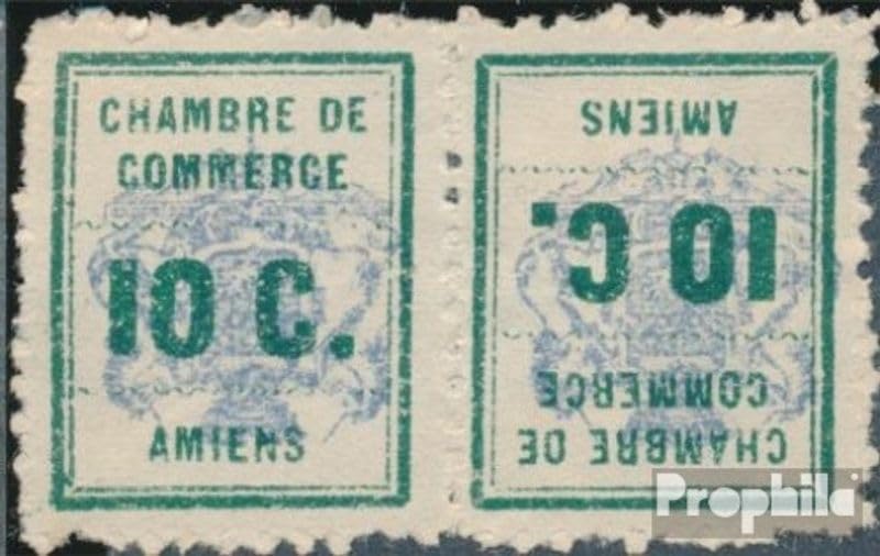 Sellos de Francia 124K pareja capicúa de Prophila Collection con charnela de 1909