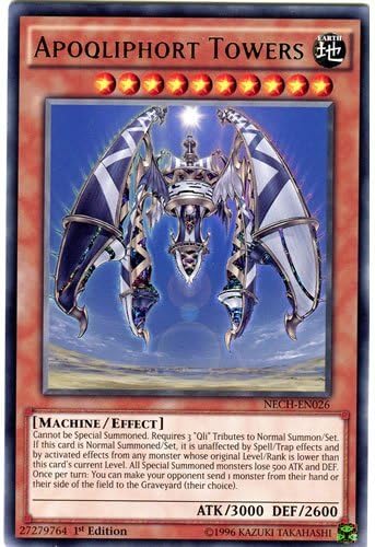 YuGiOh : NECH-EN026 1st Ed Apoqliphort Towers Rare Card - ( The New Challengers Yu-Gi-Oh! Single Card ) by Deckboosters