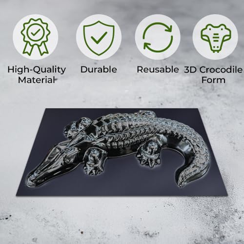 Betonex 3D Mold Casting Crocodile Decorative Concrete Mold Cement Plastic ABS 2mm - Concrete Molds and Forms Animals Reusable - Crocodile Statue for Garden