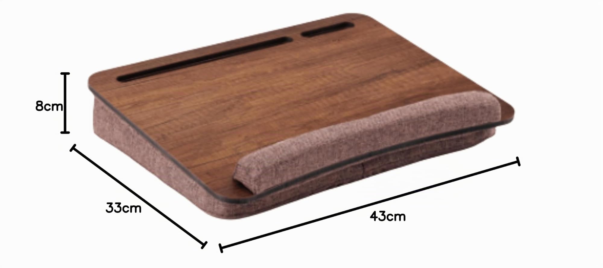 Vigo Wood-LS013 Table pour Ordinateur Portable avec Coussin (Noyer)
