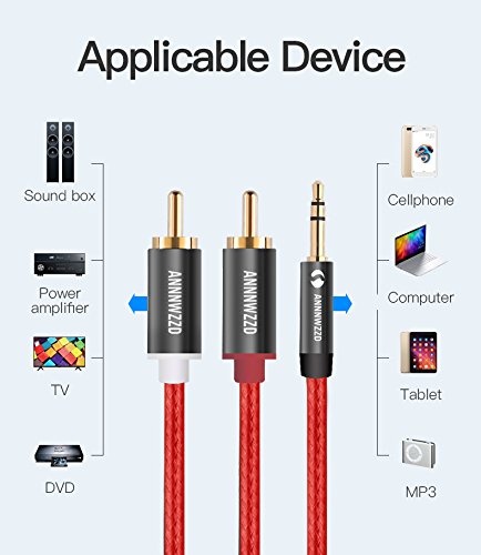 Câble Audio Jack 3,5 Mm Mâle-Mâle - 0,5 M En Nylon Tressé - Pour Smartphone, PC, Haut-parleur, TV - Connecteurs Dorés - 9