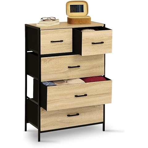 Chiffonnier 5 tiroirs IDMarket Utah Cover