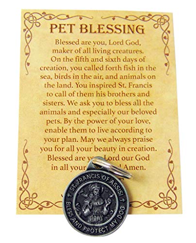 Westman Works St Francis Medal Set For Dogs Collar Pendant With Pet Prayer Gift Boxed #TOP3