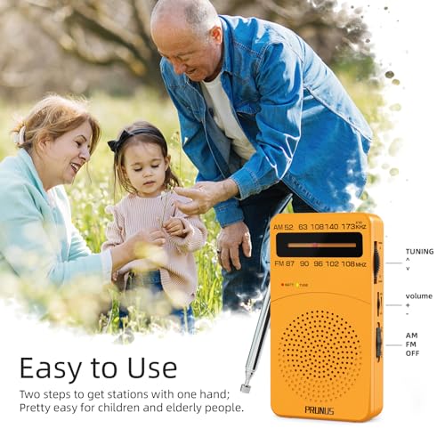 Image of PRUNUS J-166 Portable Radio AM FM, Battery Operated Radio