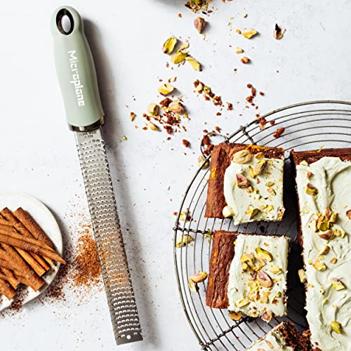 Image of Premium Classic Zester- Sage Green | Lemon Zester tool, Hard Cheese & Vegetable Grater | For Citrus, Parmesan Cheese, Garlic, Ginger, Nutmeg | Fine Stainless Steel Blade, Made in USA