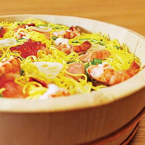 Tikusan Wooden Hangiri Sushi Rice Mixing Tub Copper Band Made In Japan Made Of Sawara Cypress Sushi Rice Bowl Sushi Oke (13" (33Cm)) #TOP3