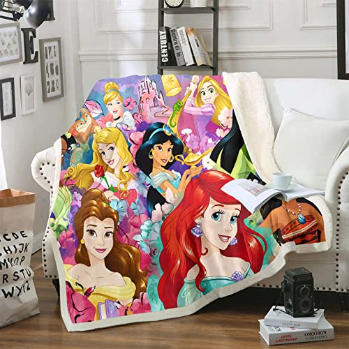 DDONVG Couverture de princesse sirène Ariel - Couverture polaire Cendrillon Raiponce - Couverture de canapé pour filles et adultes (2,100 x 140 cm) Cover