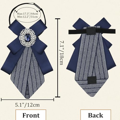 Image of Womens Bow Tie Adjustable Rhinestone Bowtie for Women Ladies Girls Pre-tied Womens Tie for Shirt Suit Uniform
