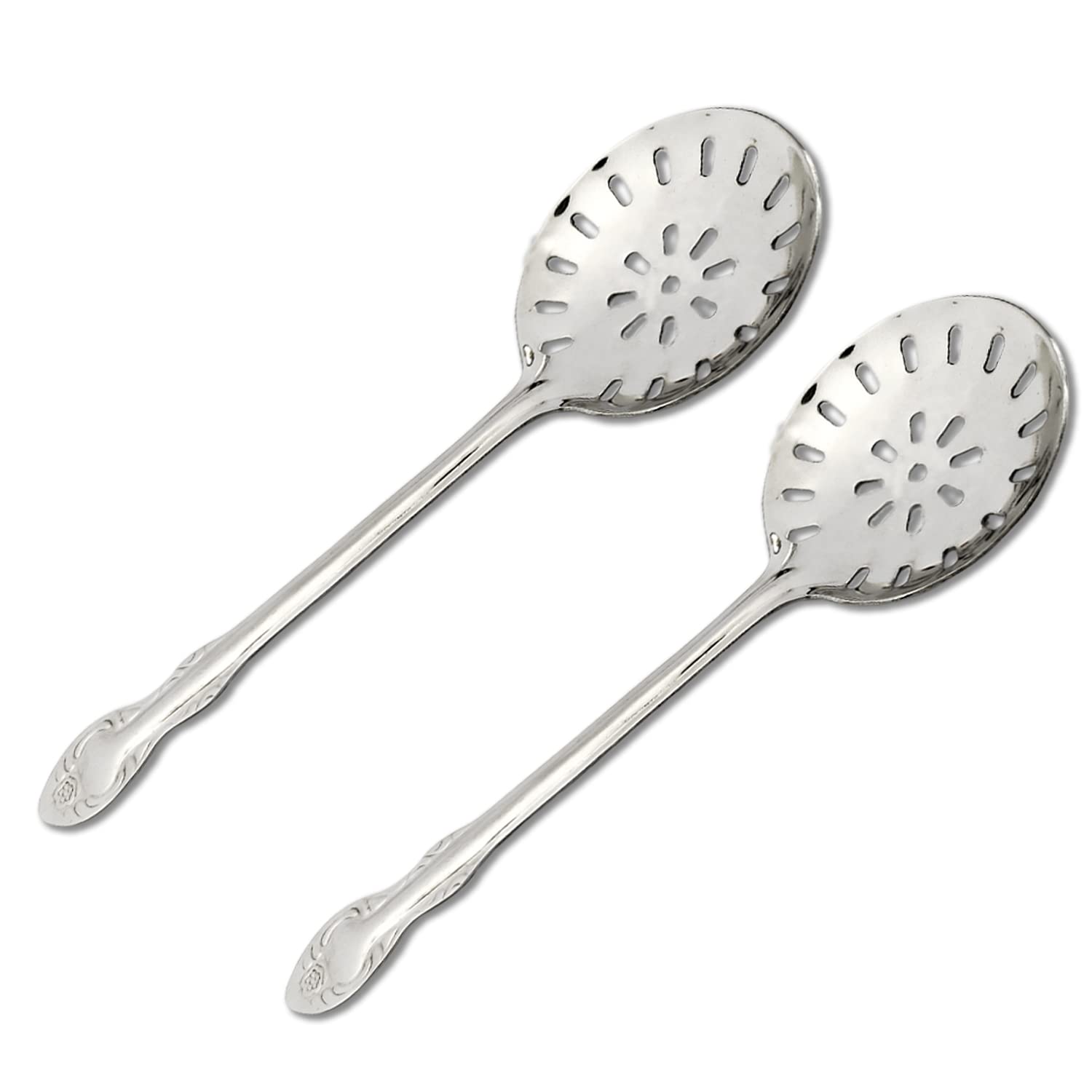 Kuber Industries Stainless Steel Professional Skimmer|Jhar|Kitchen Utensil Cooking Strainer, Set of 2 (Silver) (B0B68SRFC4) Amazon Price History, Amazon Price Tracker