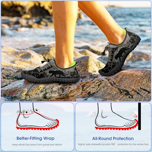 Image of Built-in Heel Grips Water Shoes for Kids Girls Boys Hiking Wide Barefoot Swim Beach Pool Big Kid