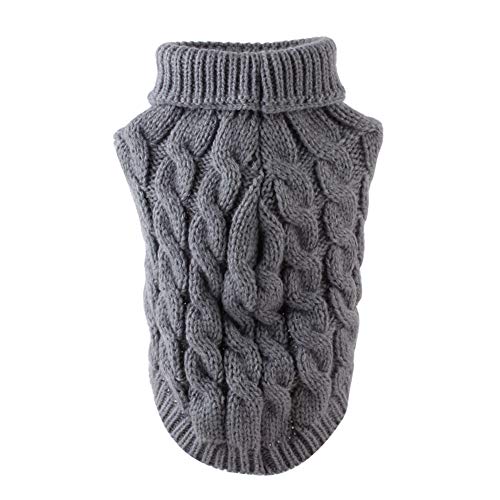 Kinnart Haustier Kleine Hund Katze Chihuahua Herbst Winter Pullover Strickwaren Kleidung Bluse Outfit, Haustier Katze Hund Bekleidung Zubehör, Haustiere Warme Outfits Grau M Cover