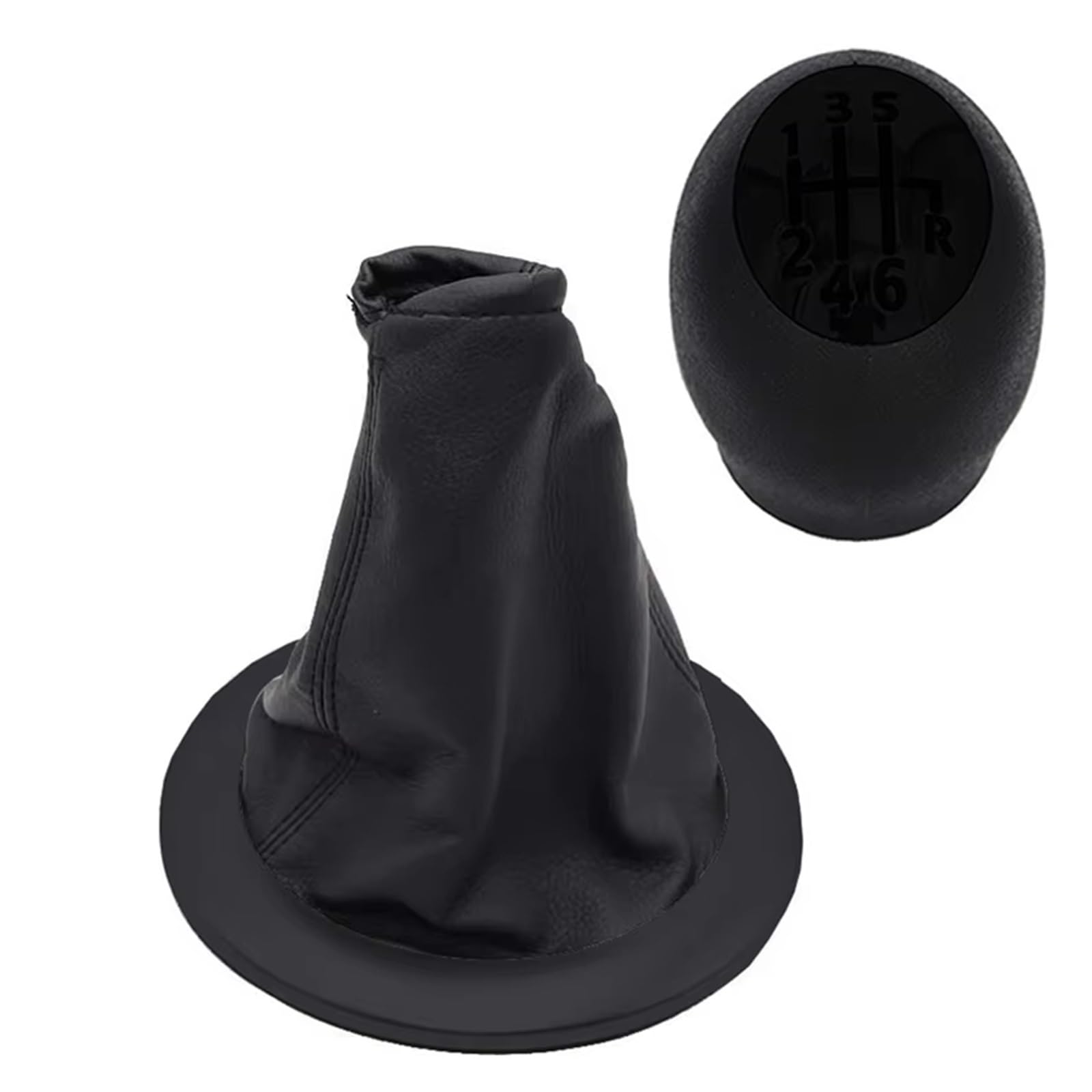 Axexnejv Black Set Shift Gear Lever Knob For Megane 2 Ii Mk2 2002-2009 Gearbox Gaiter Stick Cover 6 Speed Gear Shift Knob Boot Lever Gear Shifter Knob Handle(Black Set)