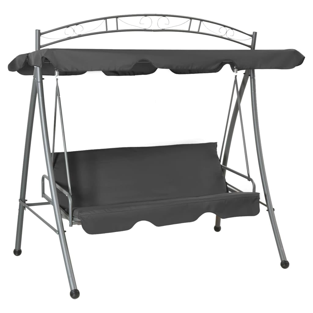 Generic Banco Columpio Convertible para Exteriores con Dosel, Cama Convertible para 2 Personas, para Patio, Jardín o Balcón (Antracita)