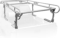 AutoDynasty 1000 lbs Universal Adjustable Steel Truck Ladder Rack - 132x57" No-Drill Pickup Bed Rack for Lumber, Kayaks, Ladders (Silver)