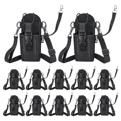 Zeadio Two Way Radio Holster, Walkie Talkie Nylon Pouch Case with Adjustable Shoulder Strap & Belt Loop, Compatible with almost Radios, for Police Firefighter Security Outdoor Workers etc（Pack of 12） by Zeadio - Used condition - US$139.09