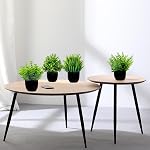 Fake Plants 4 Packs Artificial Plants Small Faux Plants in Black or White Pot Small Houseplants Greenery in Pots Indoor for Bathroom Home Office Table Decor Indoor Faux Plants Decor（Black）