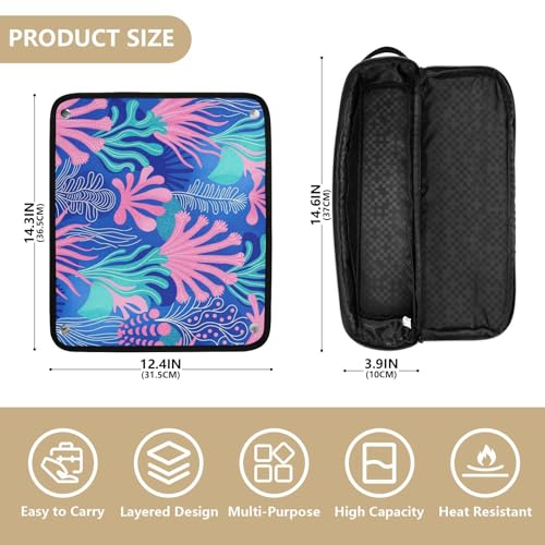 Bolsa de viaje para herramientas de cabello y tapete resistente al calor con cierre y organizador desmontable para rizadores, planchas y estilizadores miniatura 4