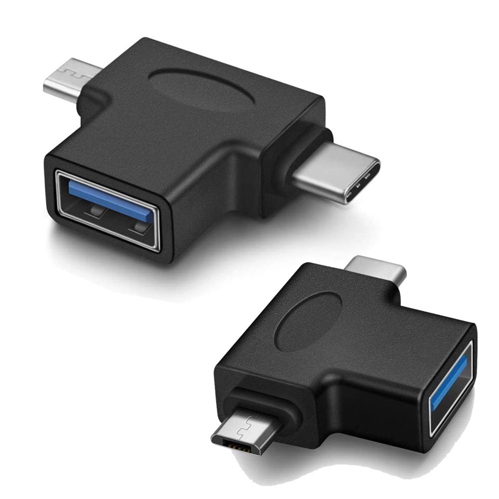 VMOJO 2 in 1 OTG Adapter, USB C Male to USB A 3.0 Female Adapter/Micro USB Stecker auf USB Buchse Adapter, OTG USB Konverter Kompatibel mit Android Google Nexus Samsung Galaxy Note (2 Stücke)
