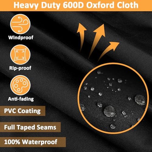 Fire Pit Cover for Ninja Fireside360 Heater & Fire Pit, Waterproof Firepit Accessories Cover with Handle & Drawstring for Ninja Outdoor Heater, 600D Outdoor Fireside 360 Firepit Cover - 4