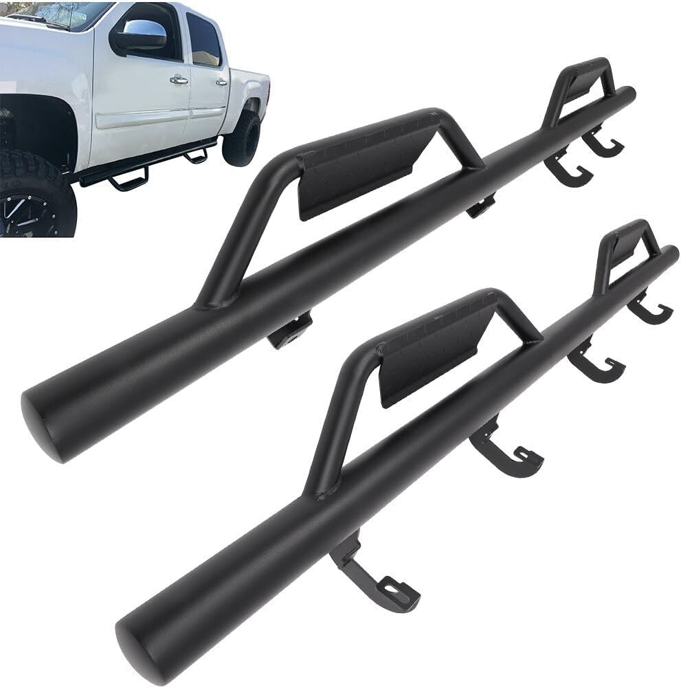 Running Boards Side Steps Fits For 2019-2020 For GMC Sierra Crew Cab,2019-2020 For Chevy Silverado Sierra Crew Cab 3" Nerf Bars Running Boards Side Steps